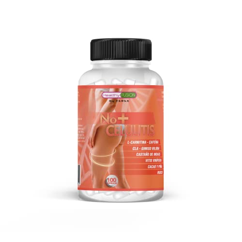 Healthy Fusion Potente Anticelulítico Reductor Intensivo | Reafirma, tonifica, Elimina celulitis y la piel de naranja | Lipólisis, L-Carnitina, CLA, Cacao | 100 cápsulas