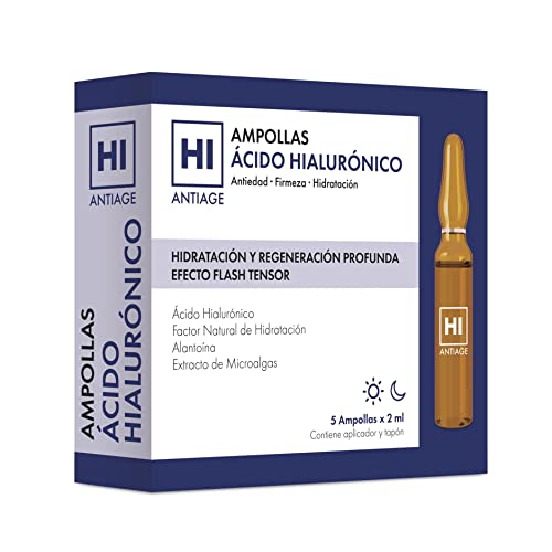 HI - Antiage - Ampollas Hialurónico Triple Efecto Flash - Ácido Hialurónico Para Firmeza Facial Y Antiarrugas Hidratante, 5 Unidad, 5 unidad, 1