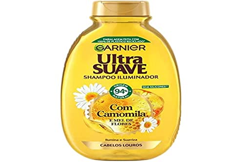 Garnier Ultra Suave Champú Iluminador con Camomila y Miel de Flores para Niños, Cabellos Claros y Rubios, 400 ml (Paquete de 1)